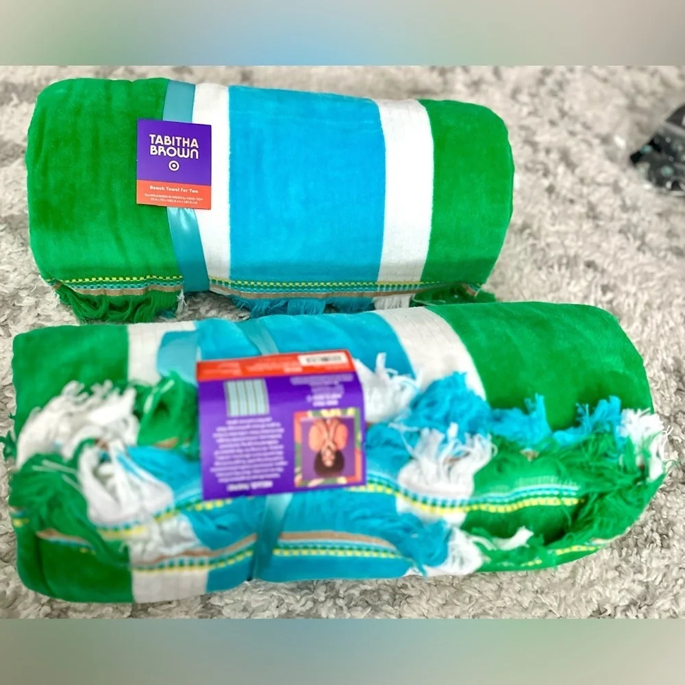 RARE Tabitha Brown x Target NWT Beach Towel for Two (2 towels)